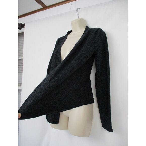 Fresh Produce Top Small Womens Cardigan Open Front Floral Blue Black Casual - Picture 6 of 13
